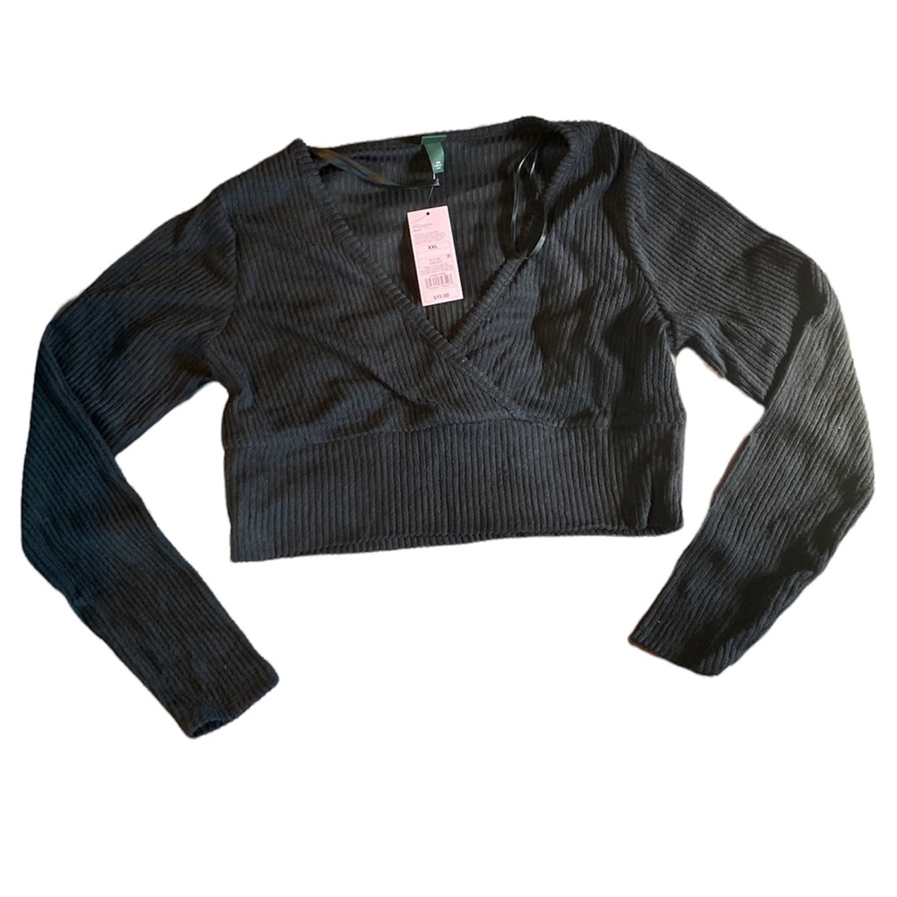 Faux Wrap Crop Top NWT